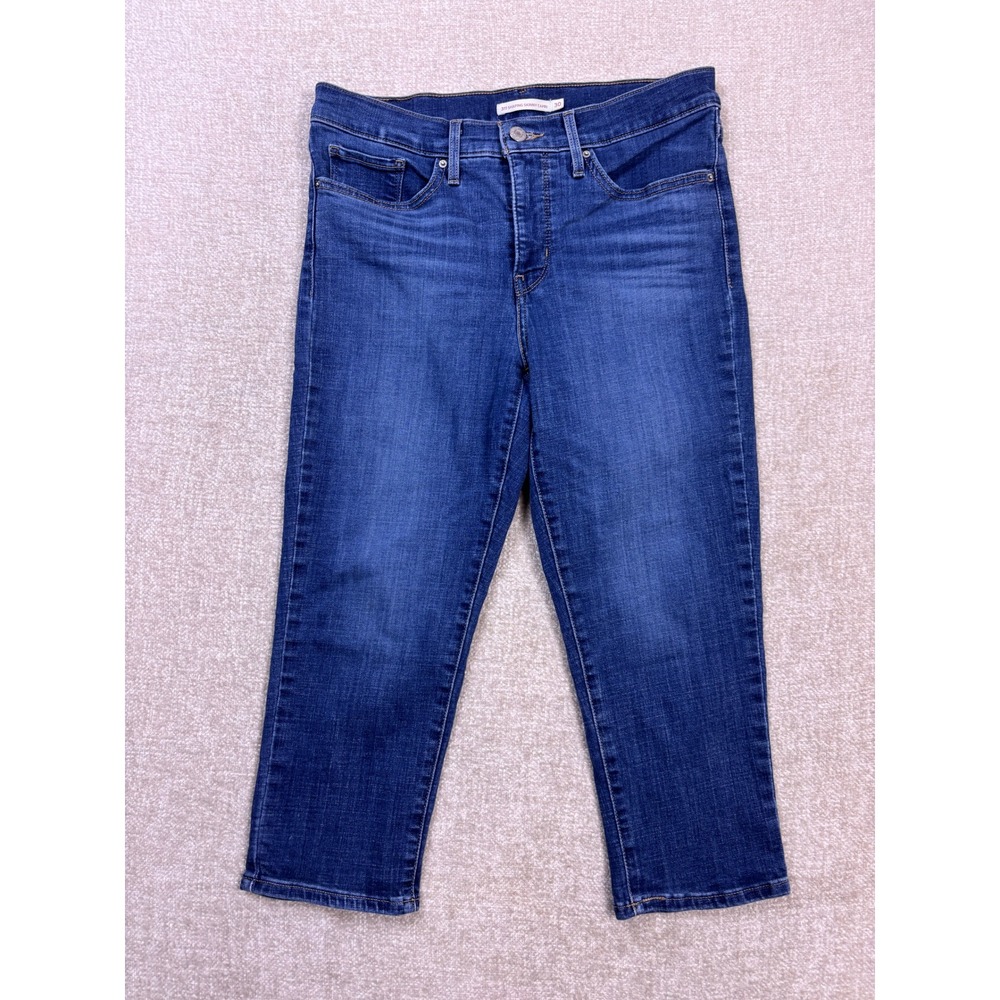 Levis 311 Shaping Skinny Capri Jeans Womens 30 Medium Wash Blue Denim